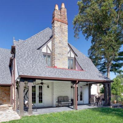 exterior chimney side screens removed